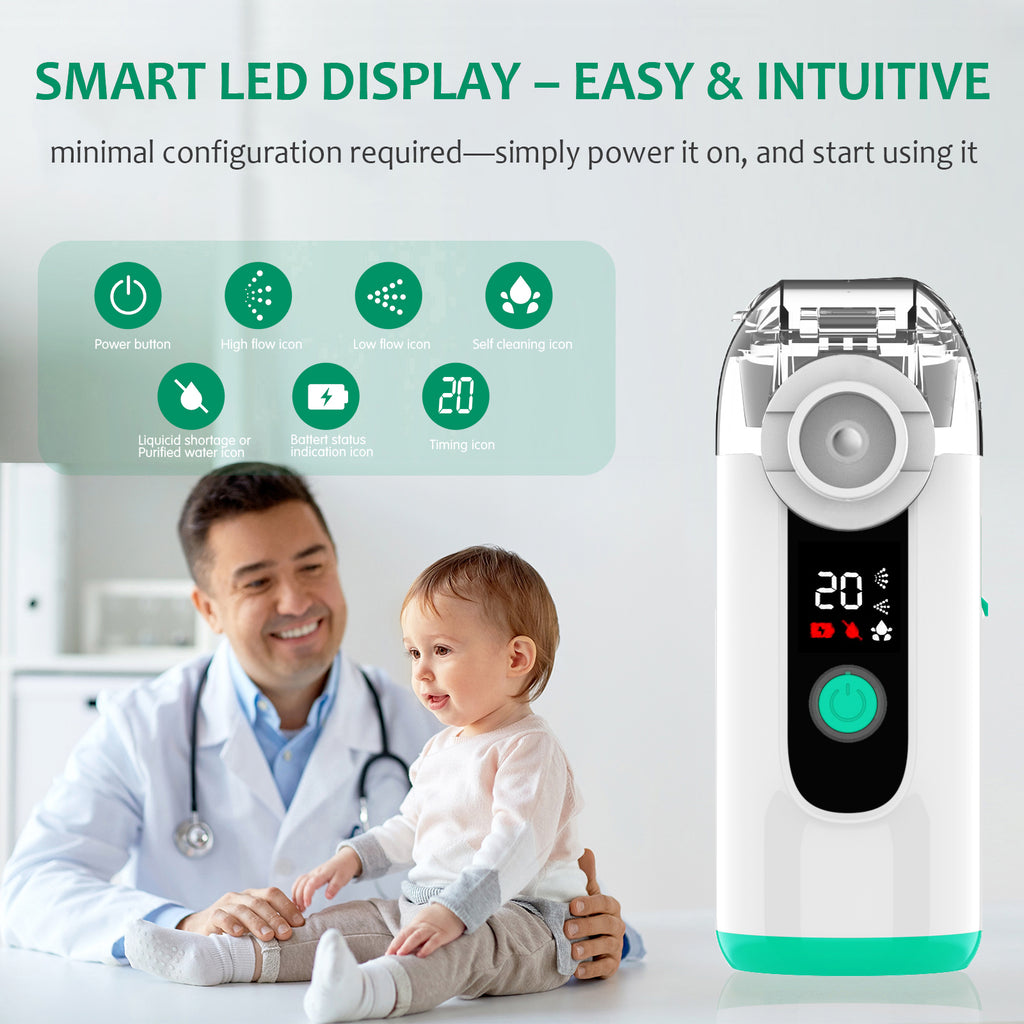 Mayluck Portable Nebulizer with Self-Clean Function, Portable for Daily Use On-the-Go