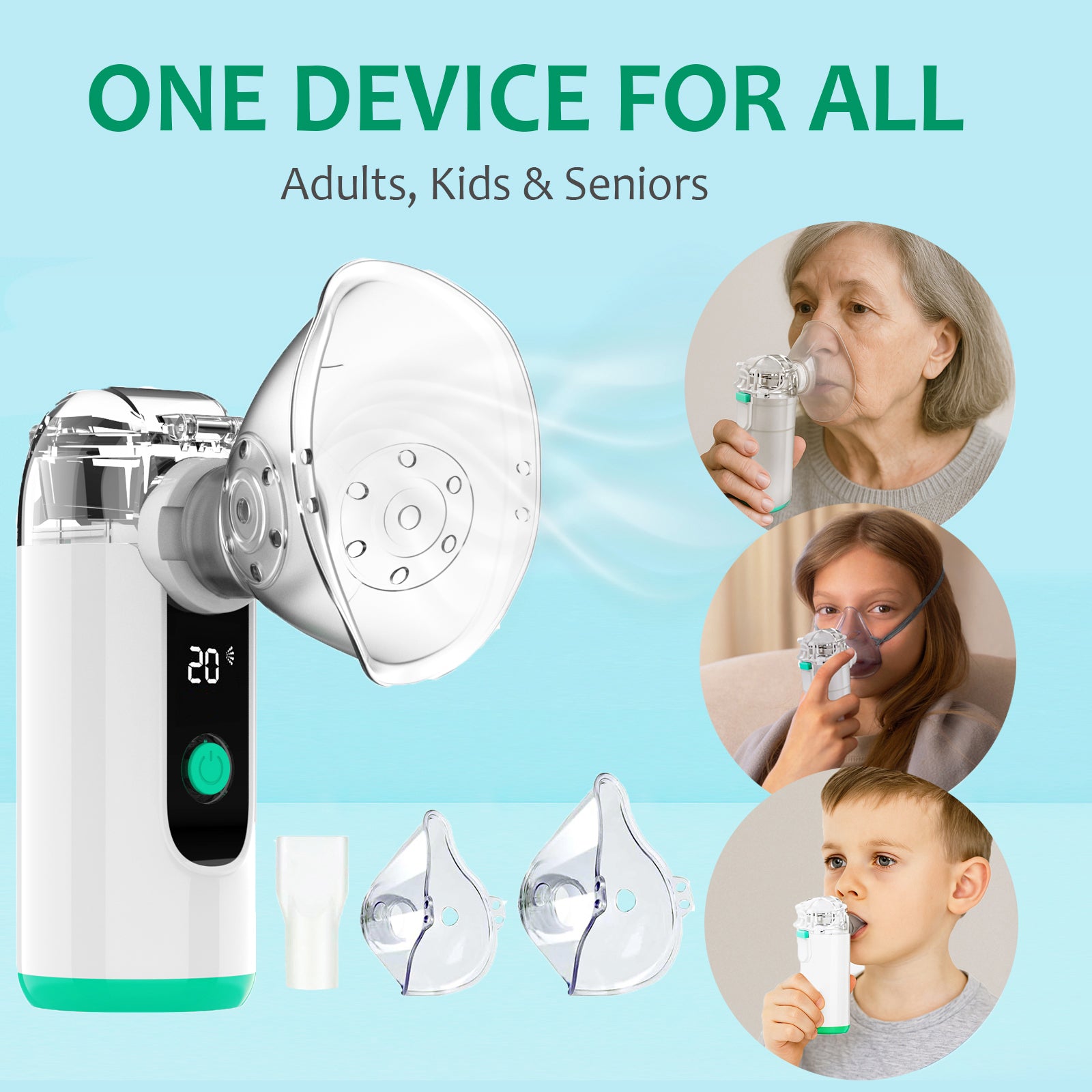 Mayluck Portable Nebulizer with Self-Clean Function, Portable for Daily Use On-the-Go